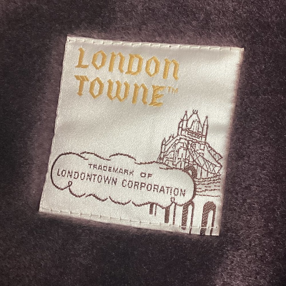 VTG 80s London Towne Trench Coat Zip Out Plush Lining Sz 8 Mauve 171F - Picture 9 of 13